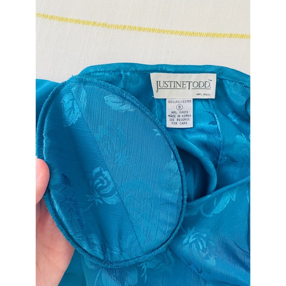 Vintage Justine Todd Floral Jacquard Peplum Sheath Dress Size 8 Cocktail Event - Picture 10 of 10